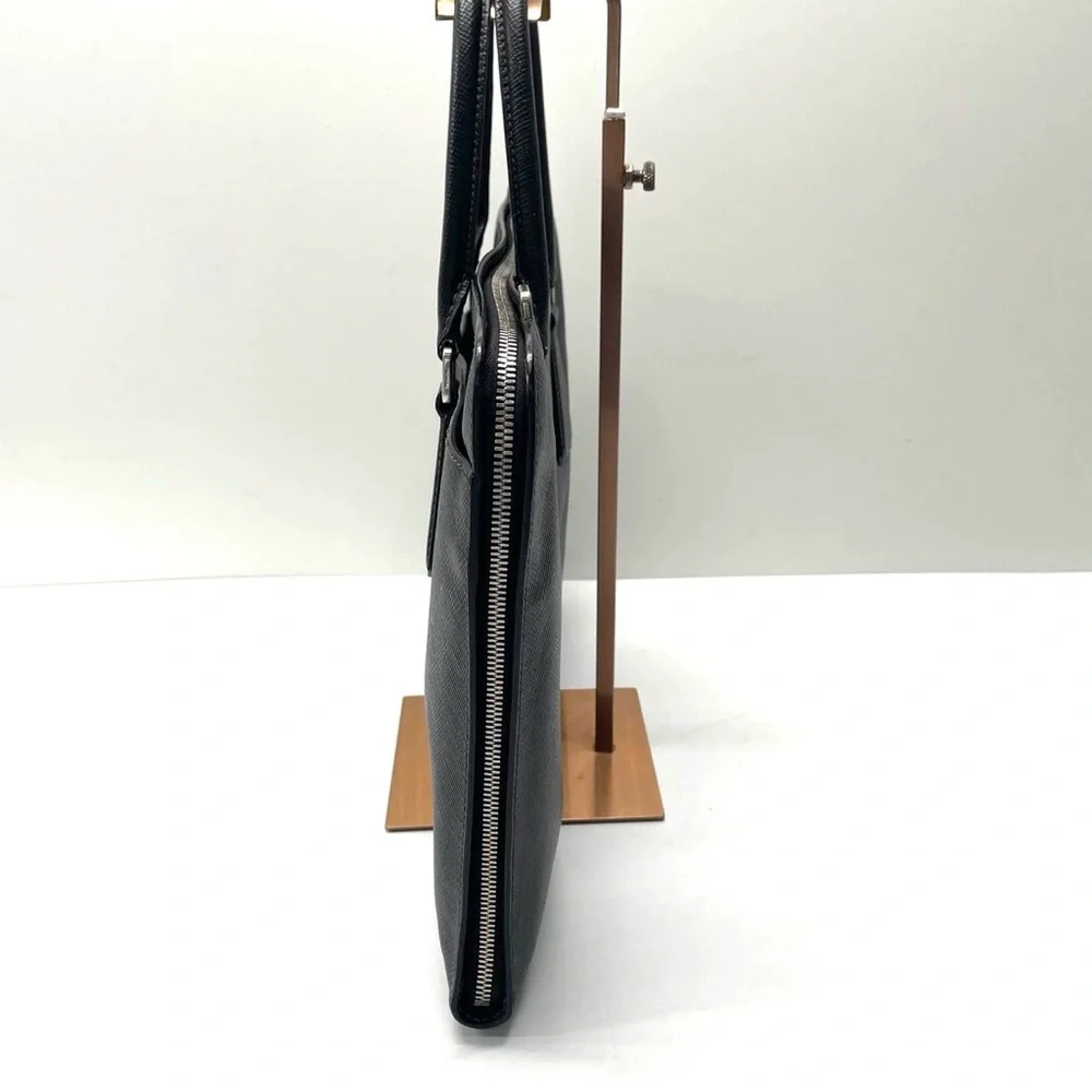 PRADA Saffiano Leather Black Tote Bag Structured‎ Work Bag Elegant Business